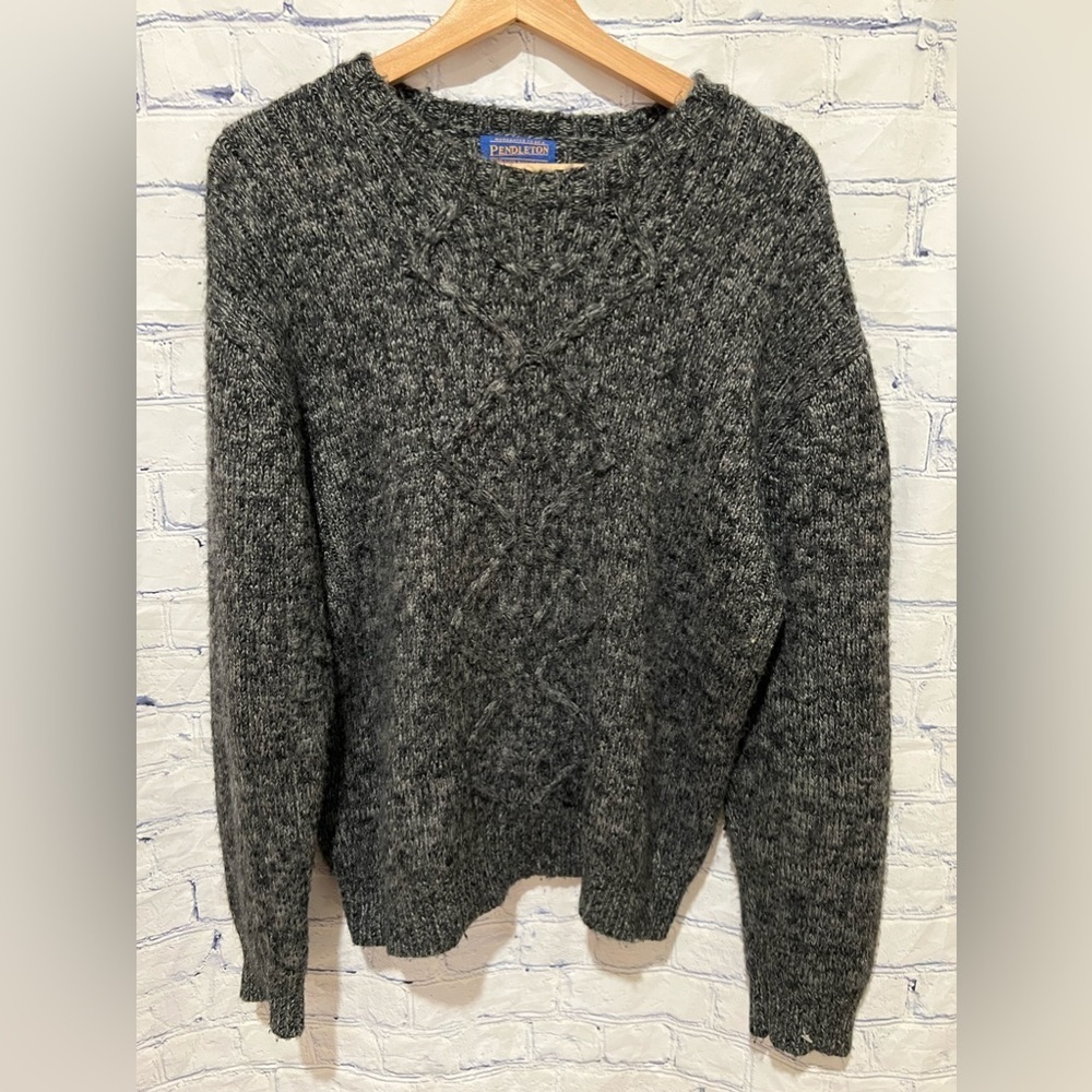 Men’s Pendleton Grey Wool/acrylic Sweater 29685 Size Medium